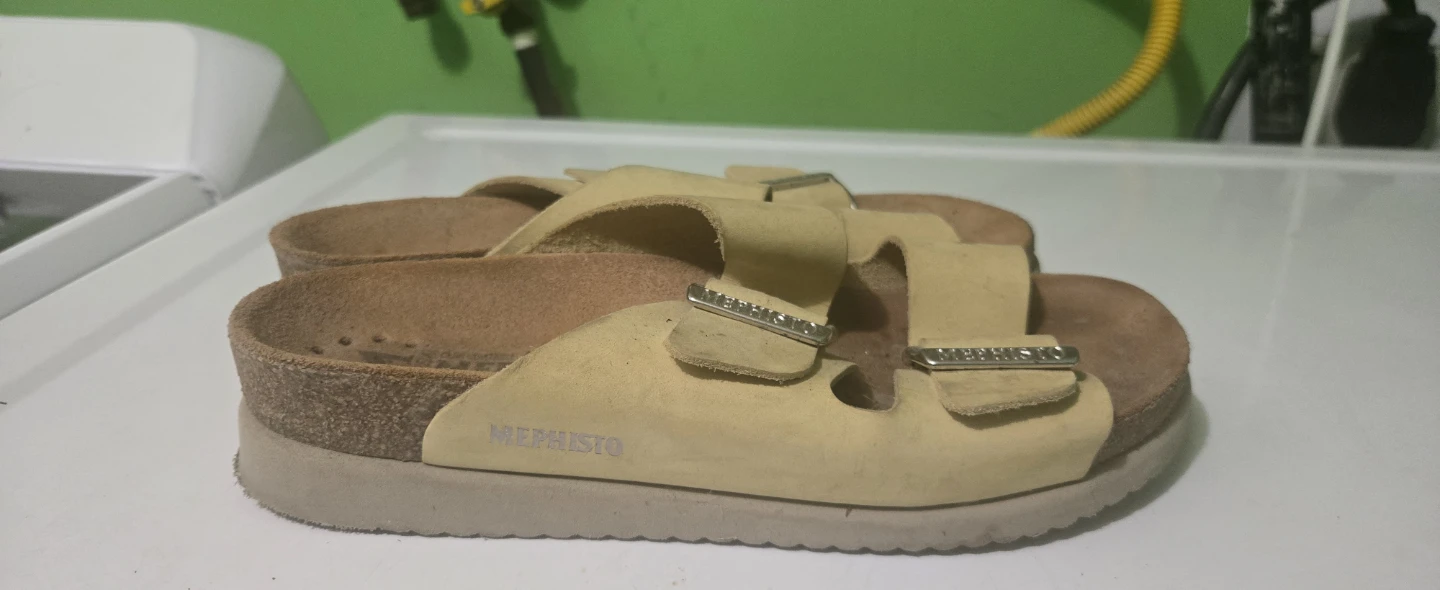 Mephisto Yellow Leather Cork Footbed Sandals - photo 5
