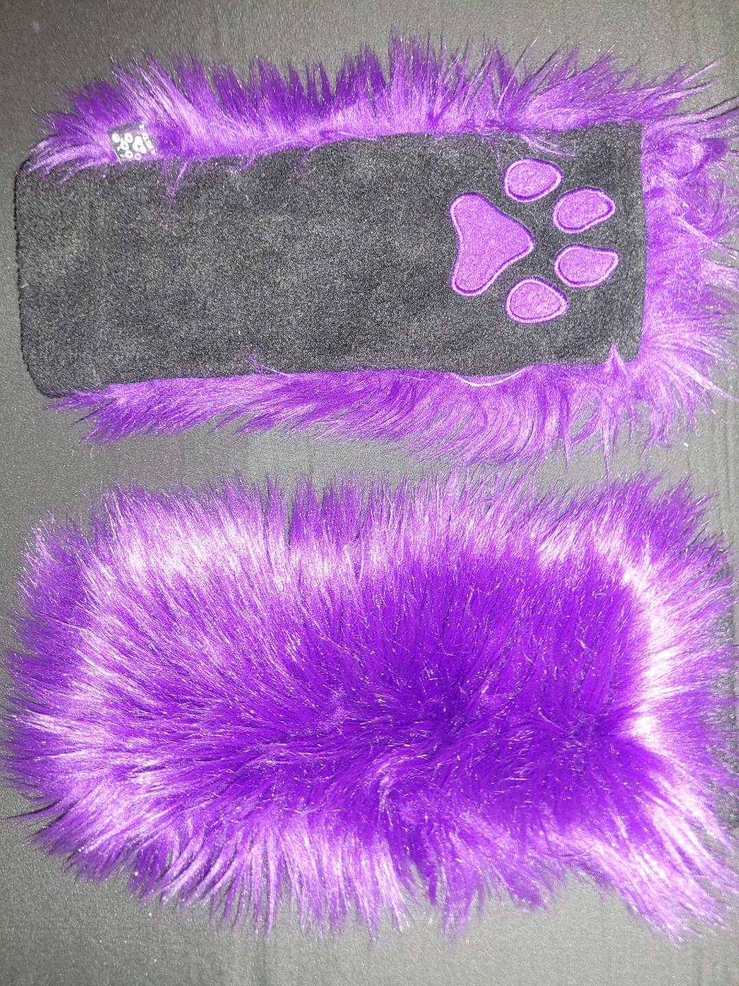 Purple Faux Fur Paw Arm Warmers - photo 2