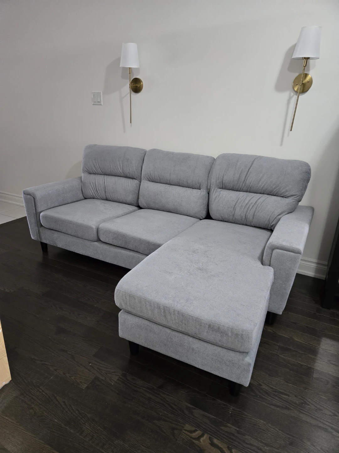 Grey Sectional Sofa reversible  ( never been used ) - photo 2