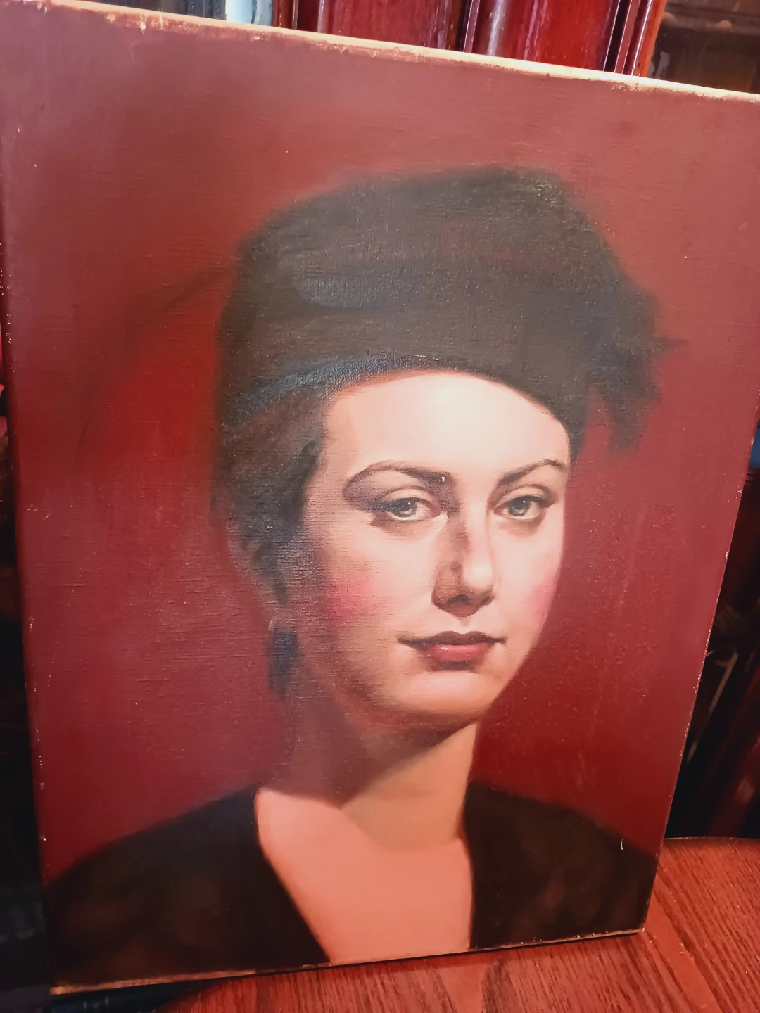 Authentic Portrait Painting of a Woman.  Not framed. - photo 2