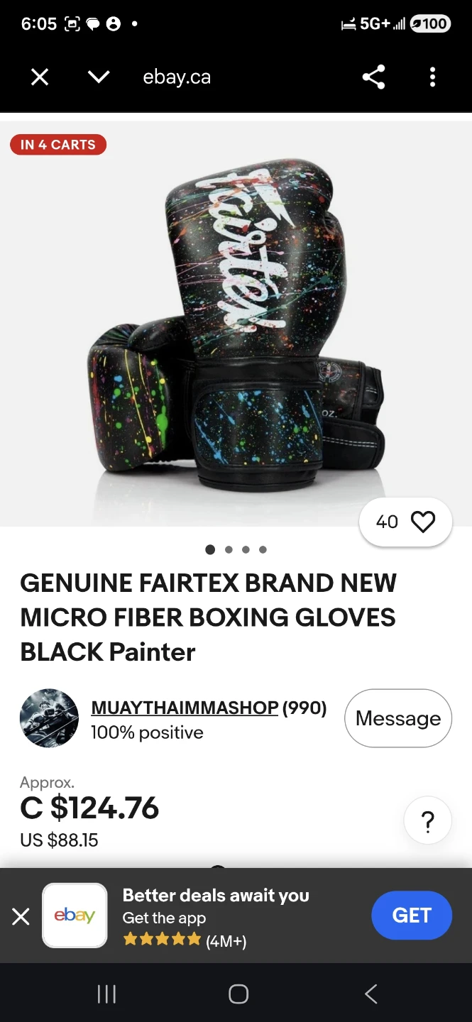 Fairtex Micro Fiber Boxing Gloves - Black Painter - photo 2