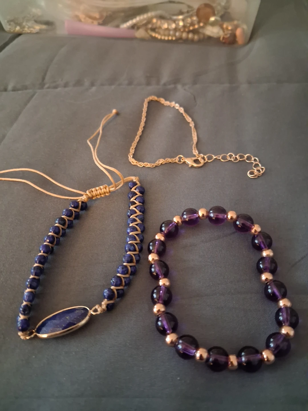 Beaded Bracelets - Purple and Blue