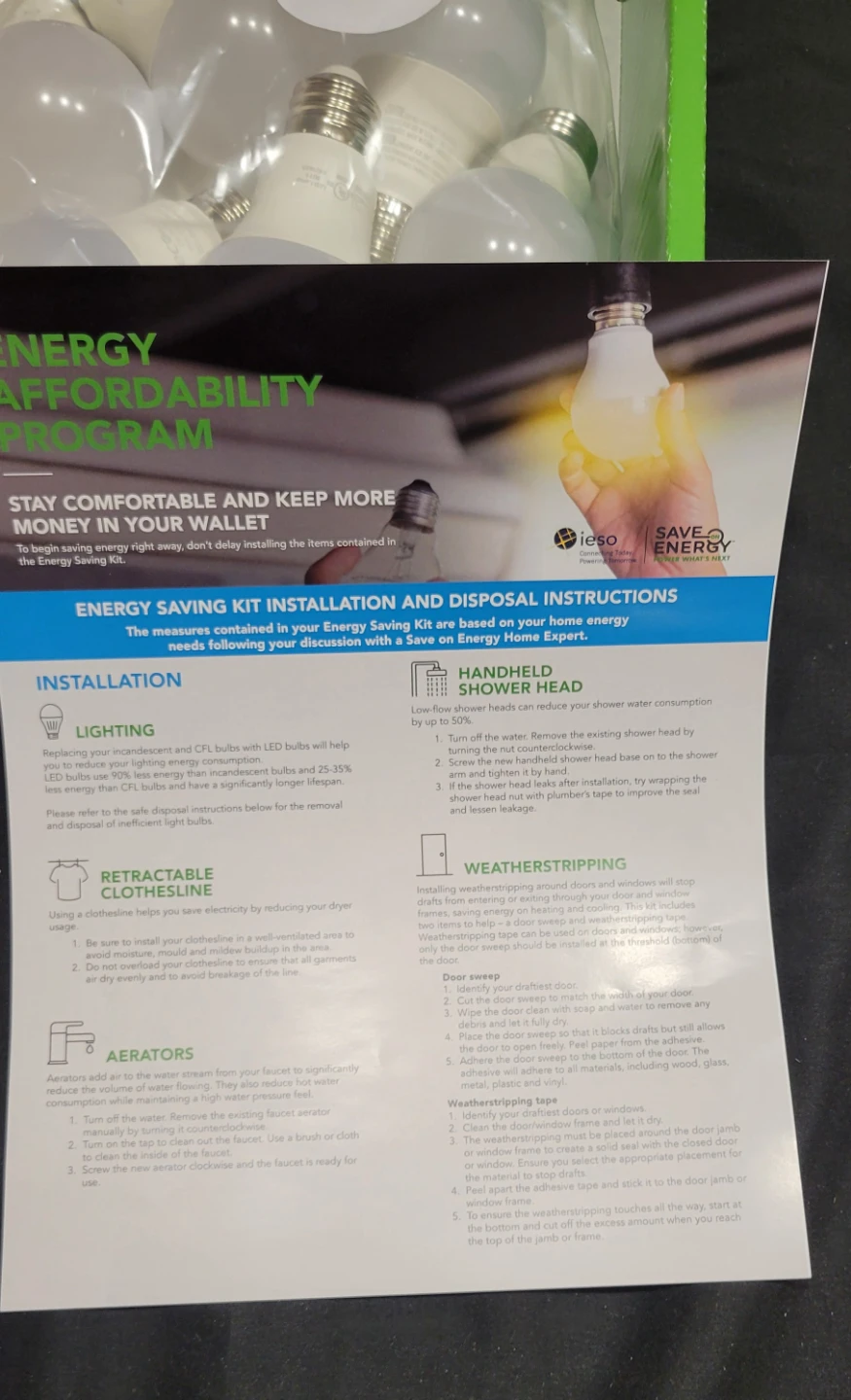 Energy Saving Kit, LED Bulbs, Clothesline, Aerator, Showerhead ⚽ - photo 3