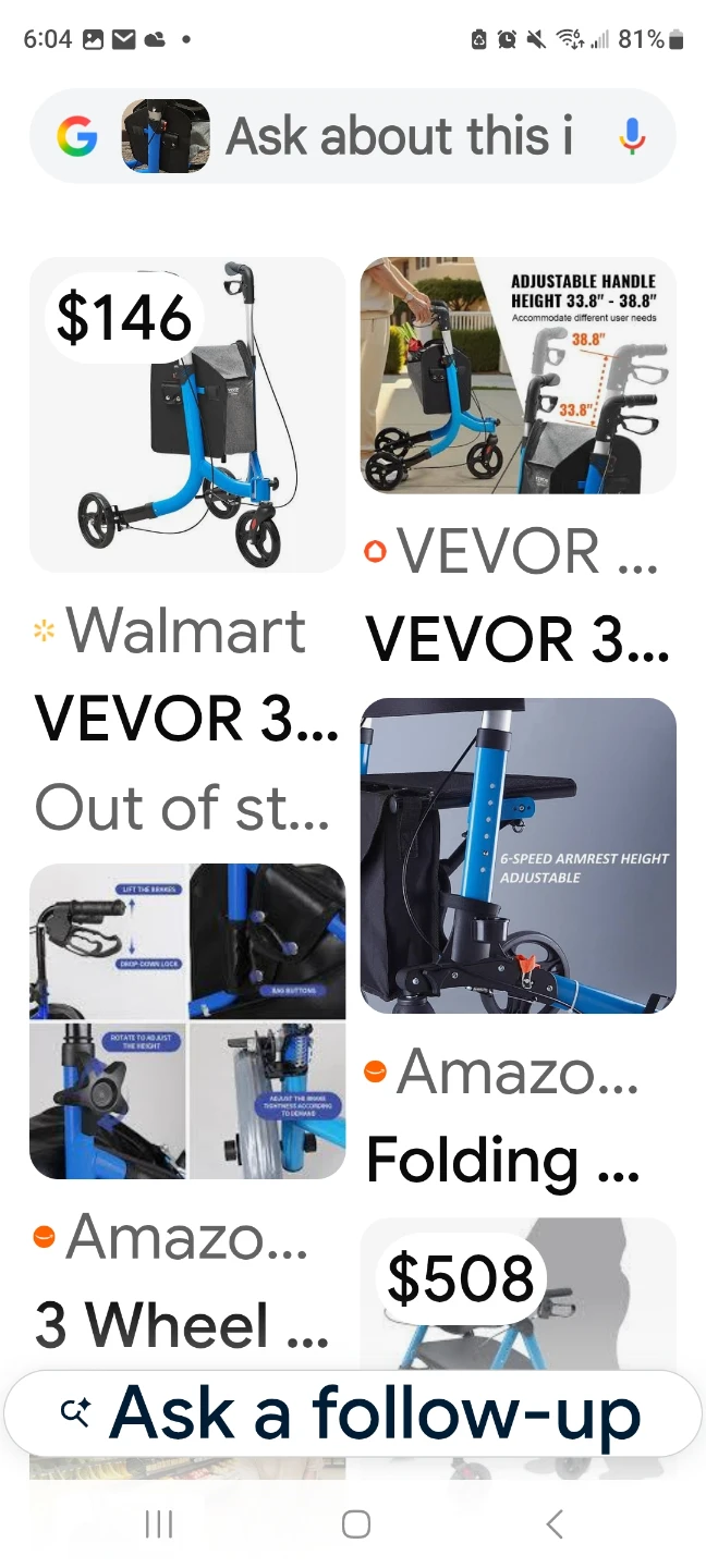 VEVOR 3 Wheel Mobility Walker - photo 5