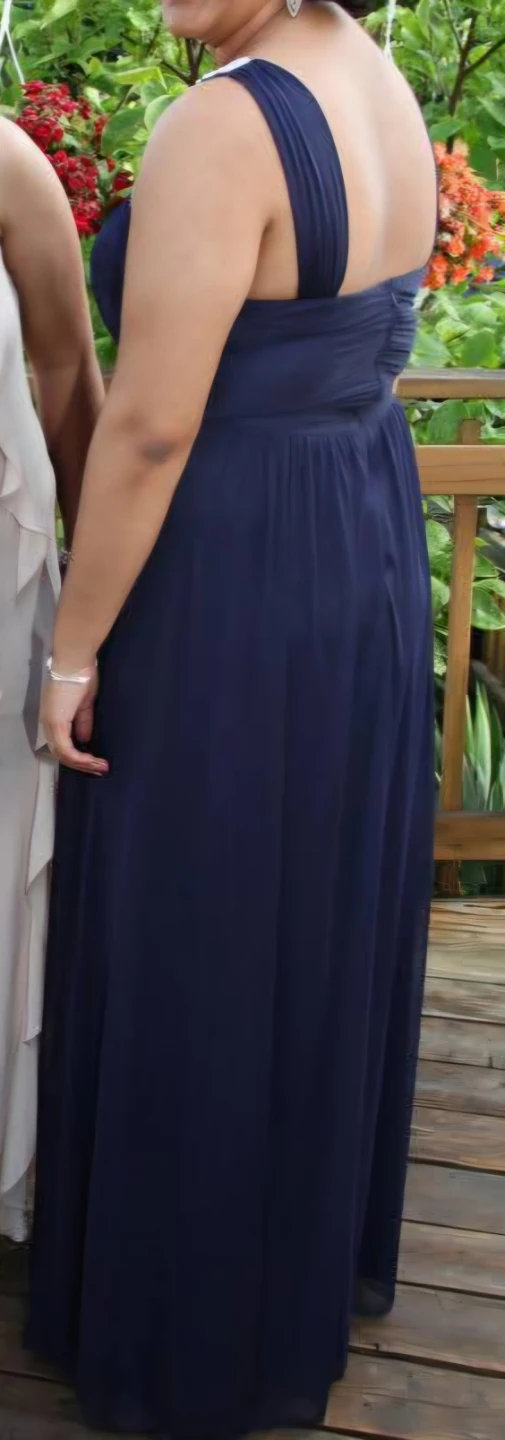 Navy Faux Diamond & Pearl Formal Dress - photo 3