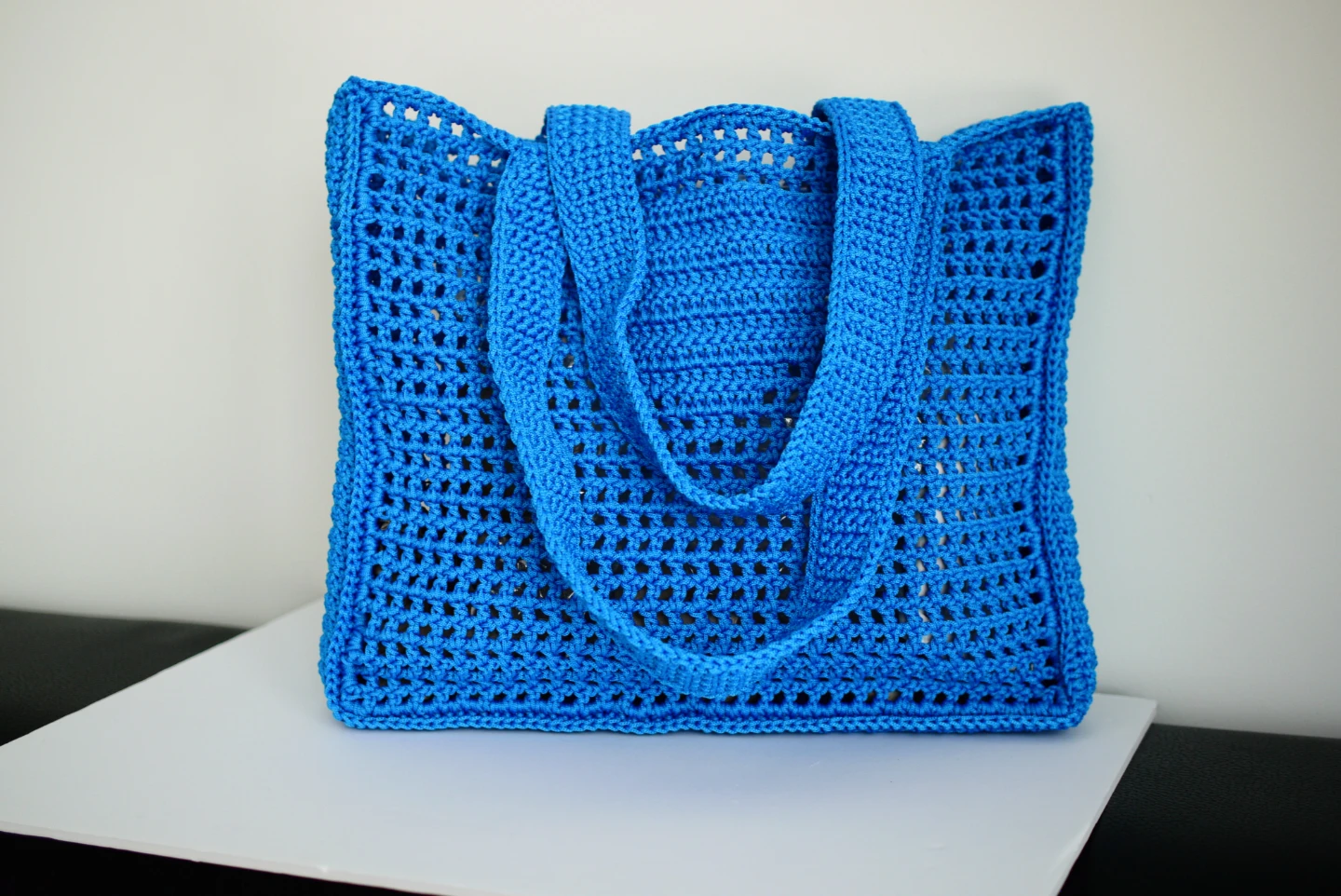 Blue Crochet Tote Bag - photo 2