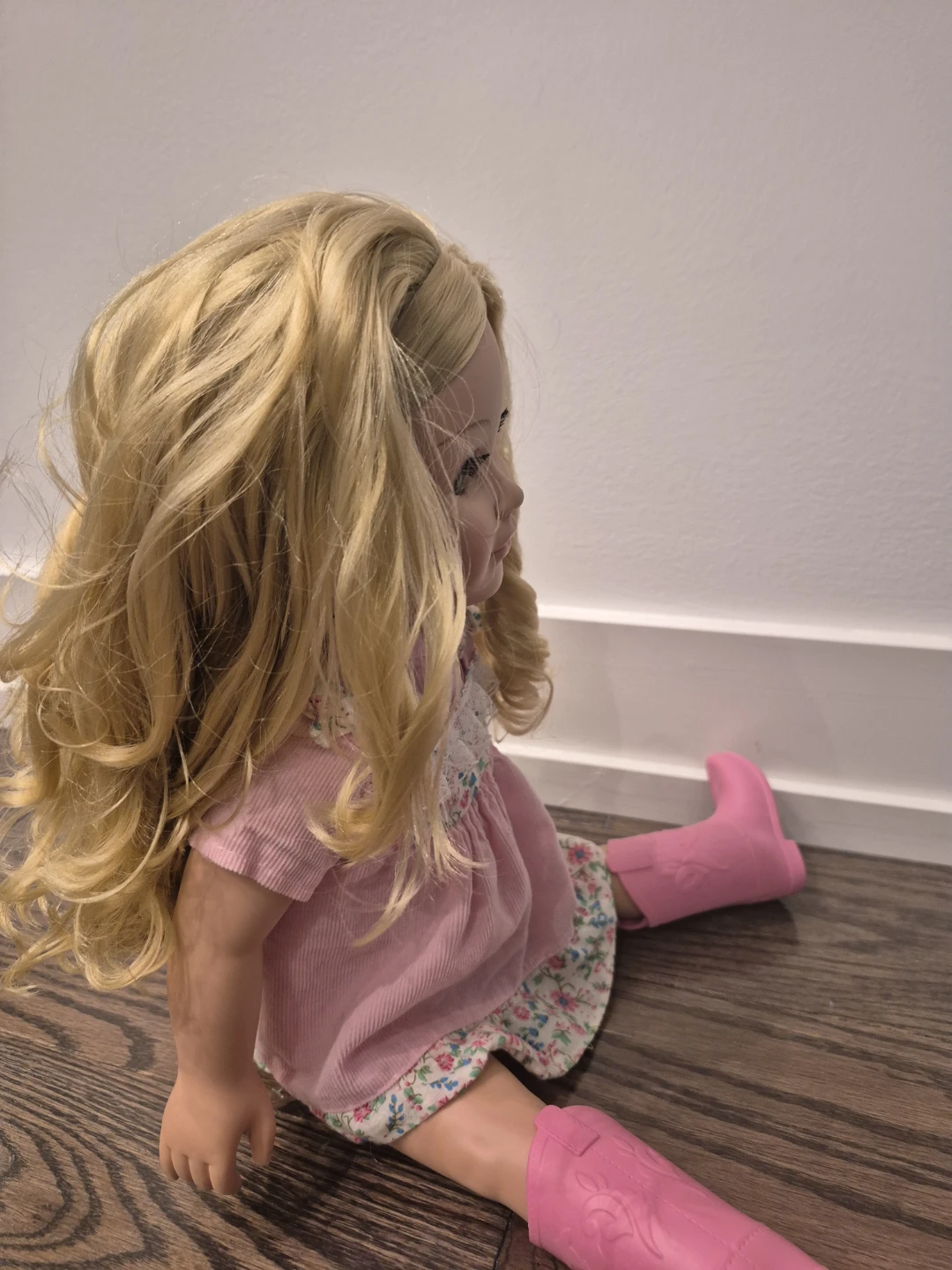 Blonde American Girl Doll in Pink Dress and Boots - photo 3