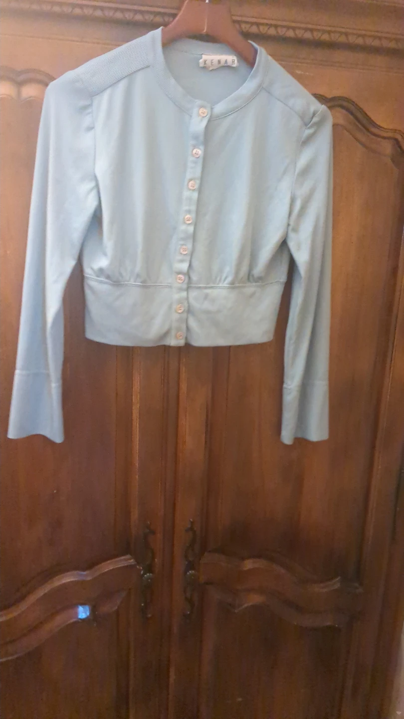 Kenar Light Blue Button-Up Cropped Cardigan - photo 2
