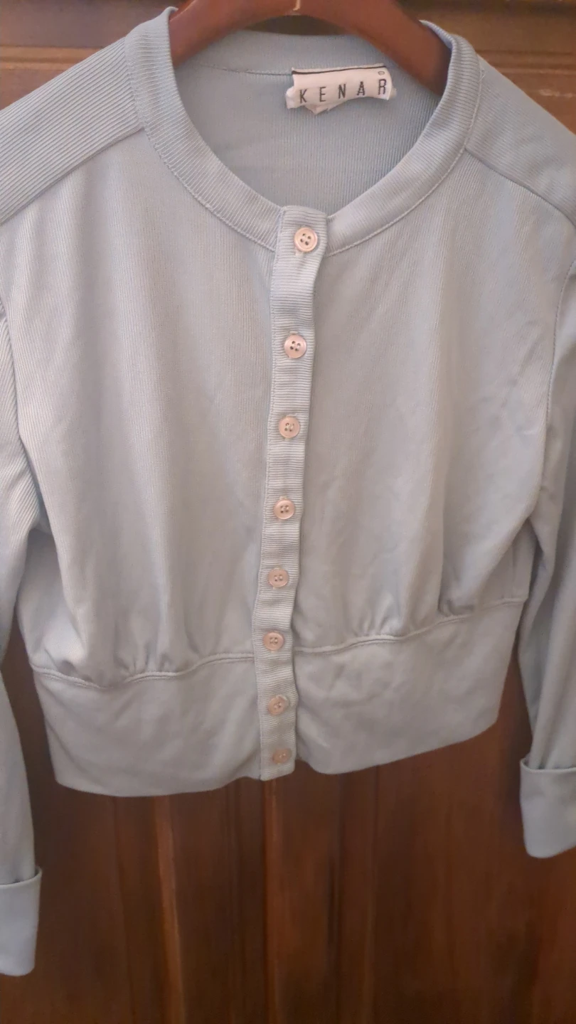 Kenar Light Blue Button-Up Cropped Cardigan - photo 5
