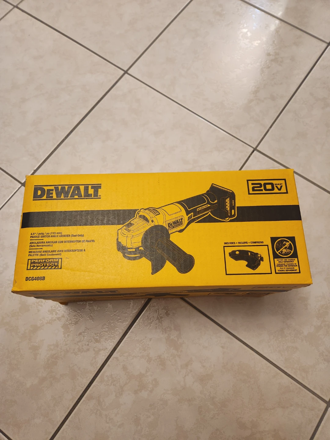 DEWALT 20V MAX Paddle Switch Angle Grinder (Tool Only) - 4.5"