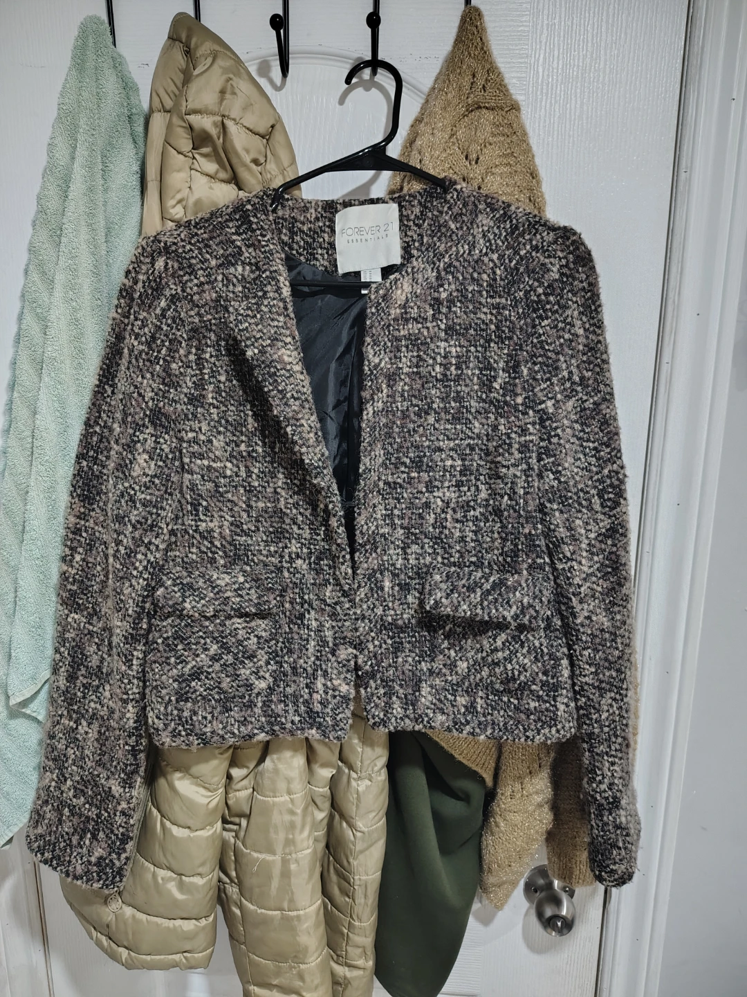 Forever 21 Essentials Tweed Cropped Blazer - photo 3