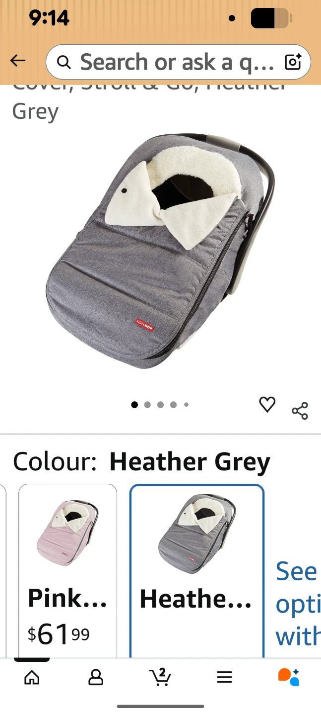 Skip Hop Stroll & Go Car Seat Cover - Heather Grey - photo 3