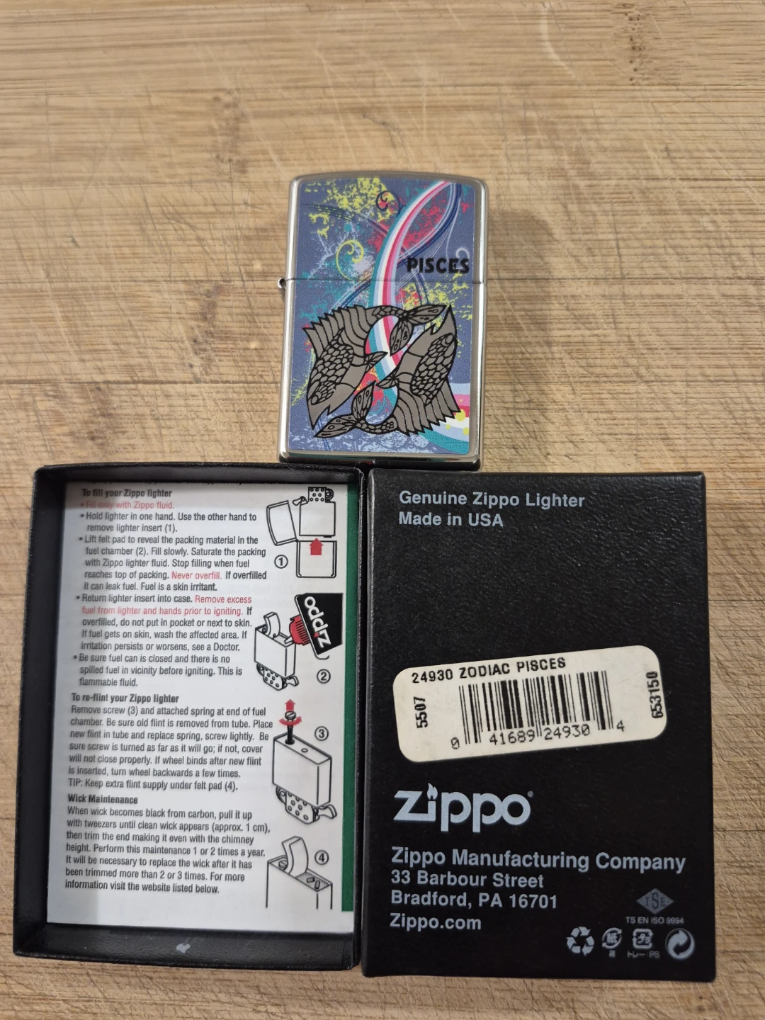 Zippo Genuine Lighter - 24930 Zodiac Pisces ♓️⚽️ - photo 4