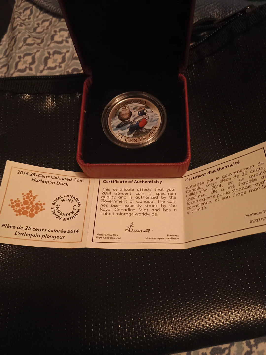 2014 Royal Canadian Mint 25-Cent Coloured Coin - Harlequin Duck