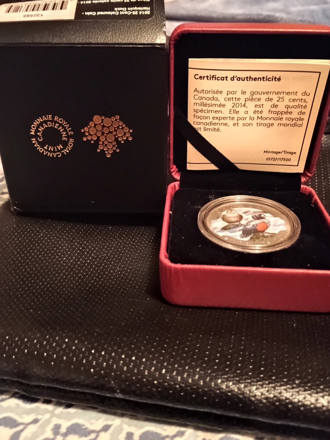 2014 Royal Canadian Mint 25-Cent Coloured Coin - Harlequin Duck - photo 2