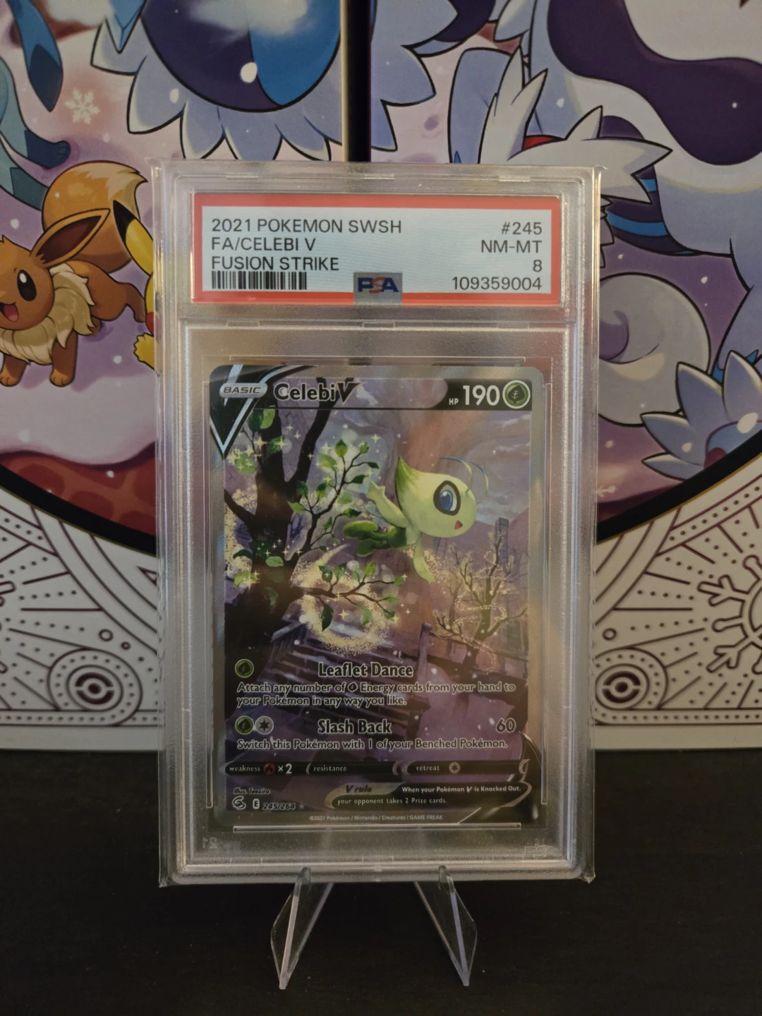 *Selling as RAW* PSA 8 Celebi V Alt Art #245/264 Fusion Strike