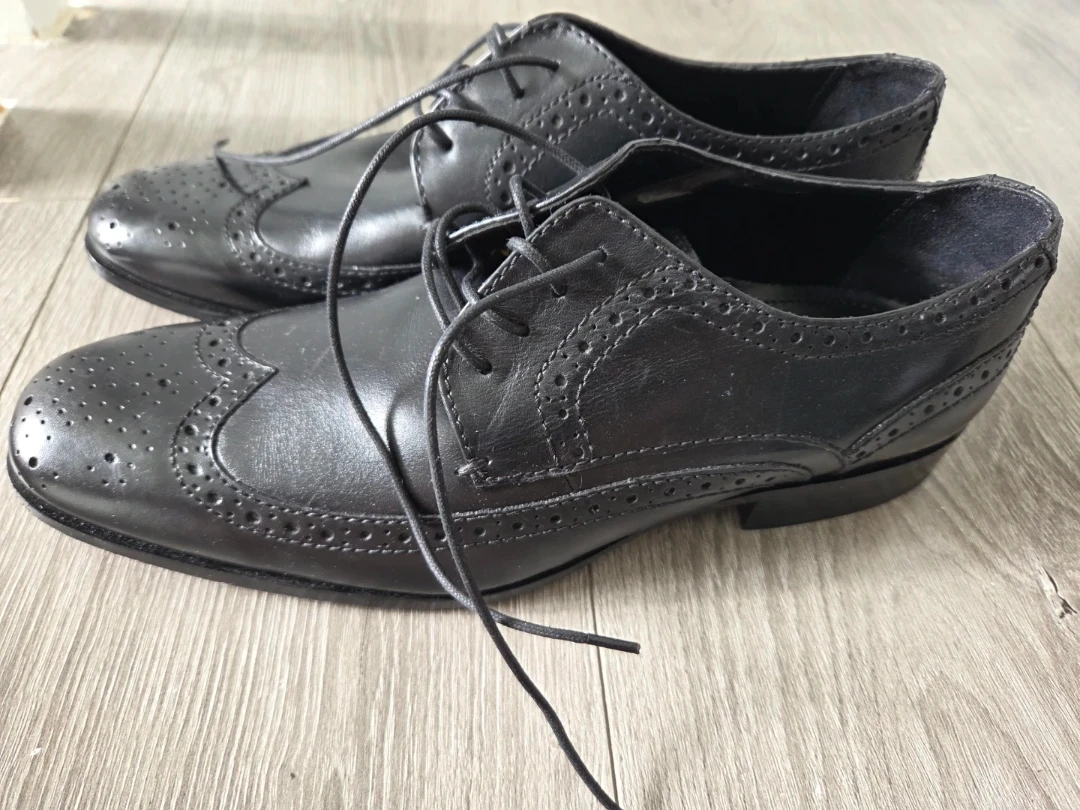 Bostonian Men's Black Leather Wingtip Oxford Shoes Size 9M - photo 4