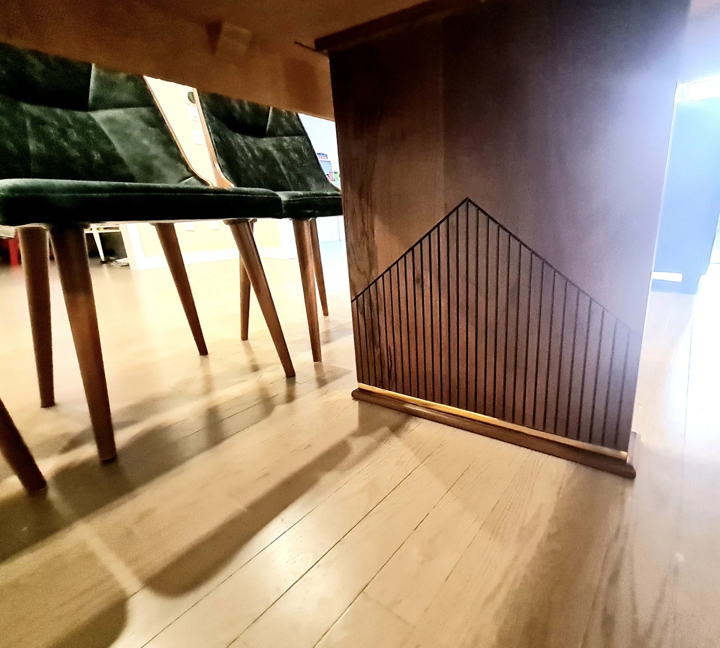 Wooden Dining Table with Gold Accents - photo 5