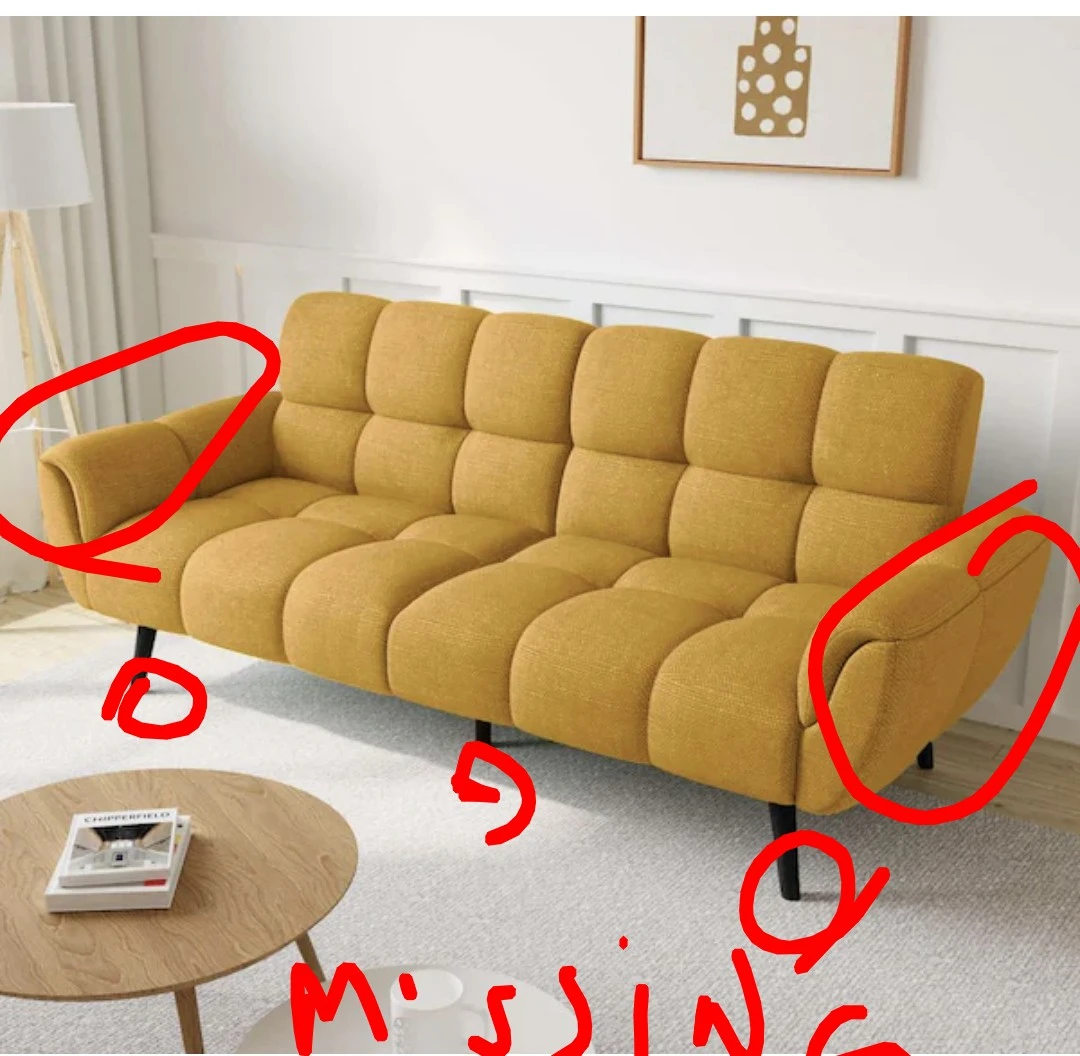 Yellow Tufted Sofa Bed - photo 2