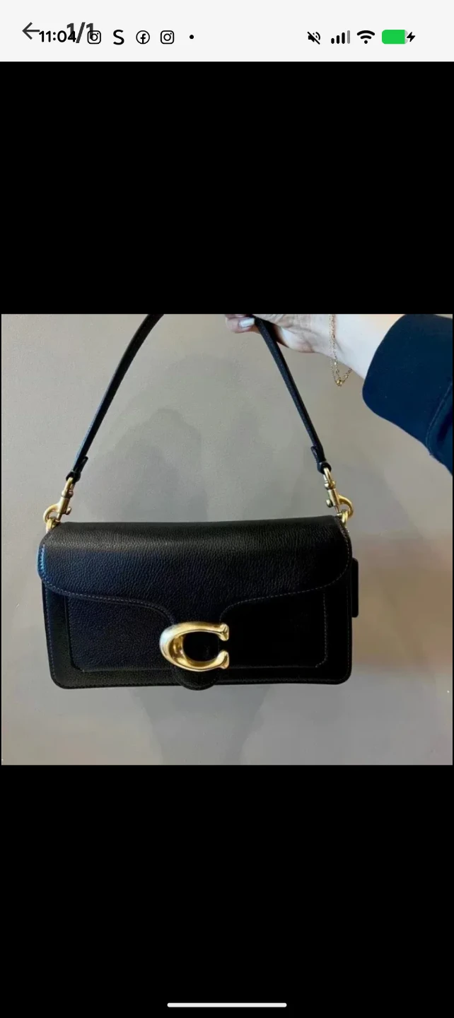 Coach Tabby Shoulder Bag  - Black Pebble Leather
