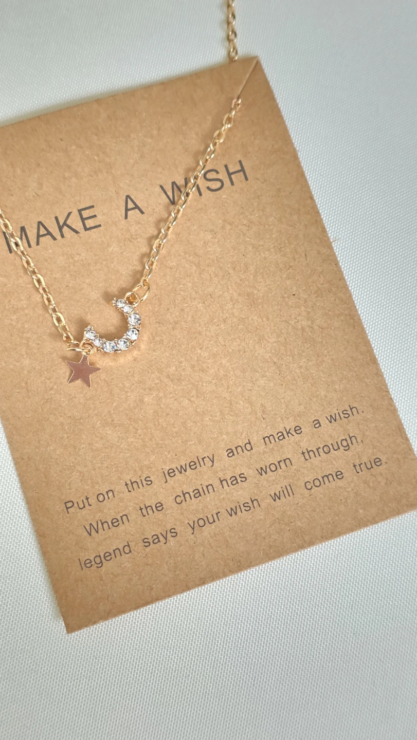 Make a Wish Moon and Star Necklace