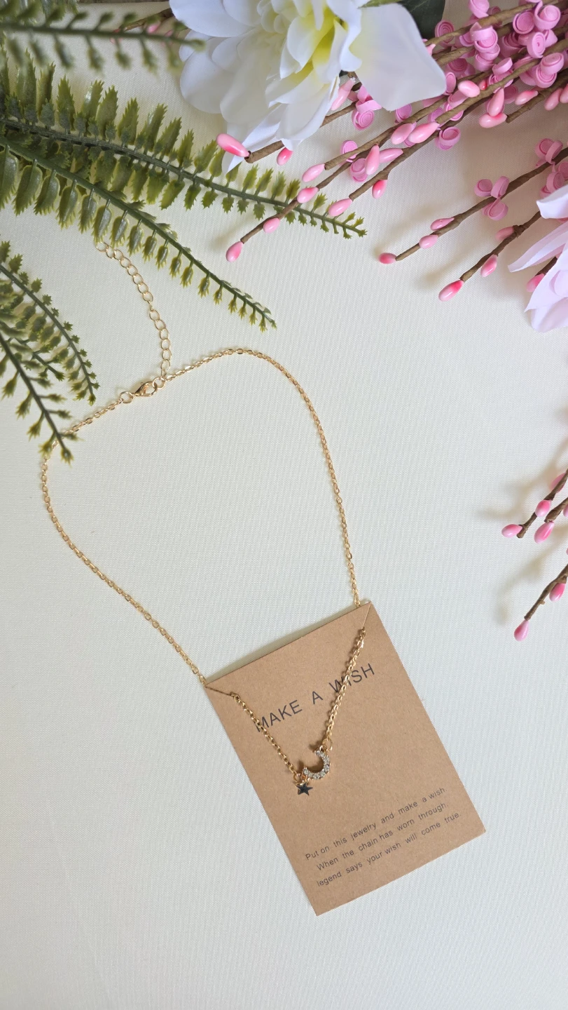 Make a Wish Moon and Star Necklace - photo 3