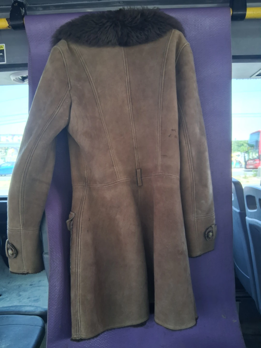 Women's Brown Suede Shearling Coat - photo 2