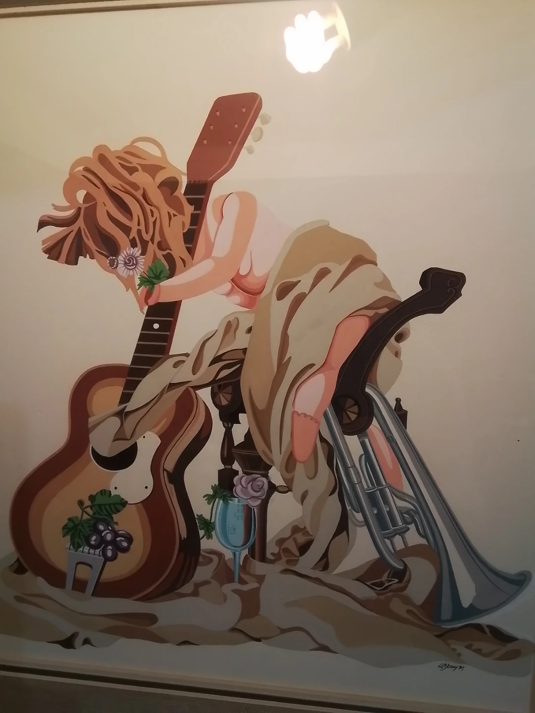 Psych-Pop Serigraph Art Print "Musical Angel" by L. Young - photo 2