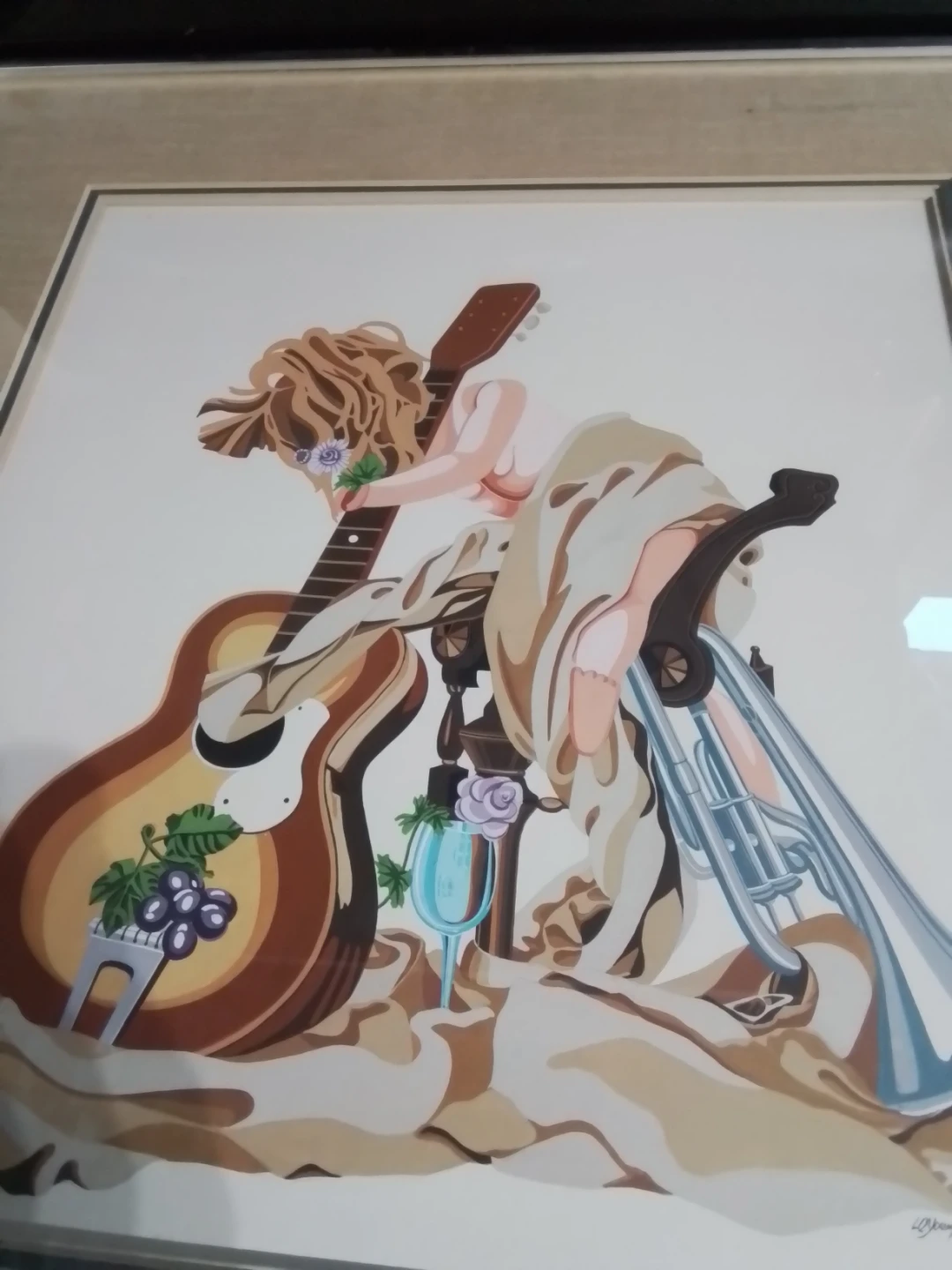 Psych-Pop Serigraph Art Print "Musical Angel" by L. Young - photo 4