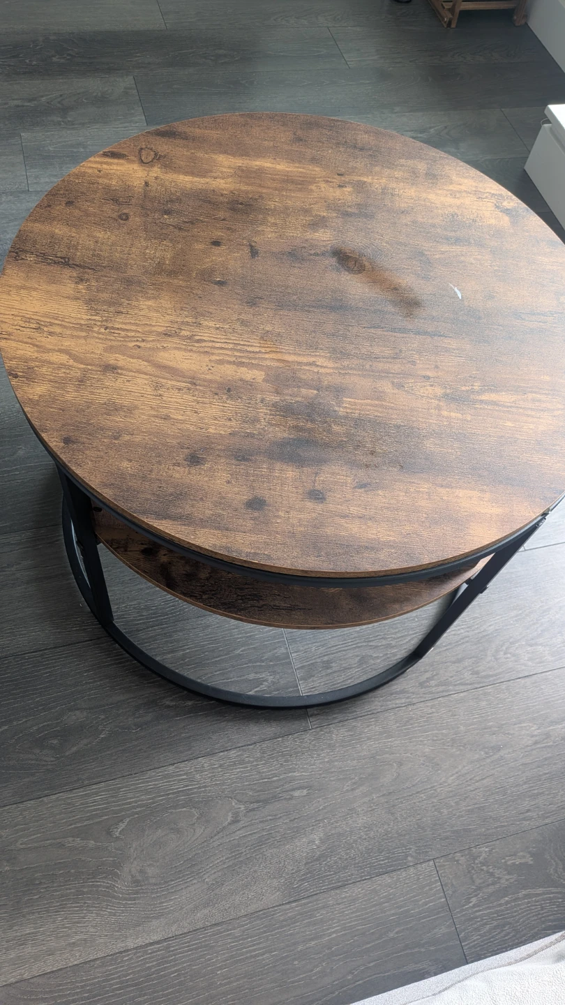 Round Coffee Table with Storage Shelf