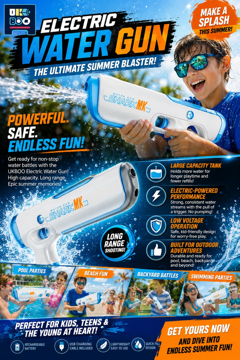 UKBOO Electric Water Gun Toy (in box)