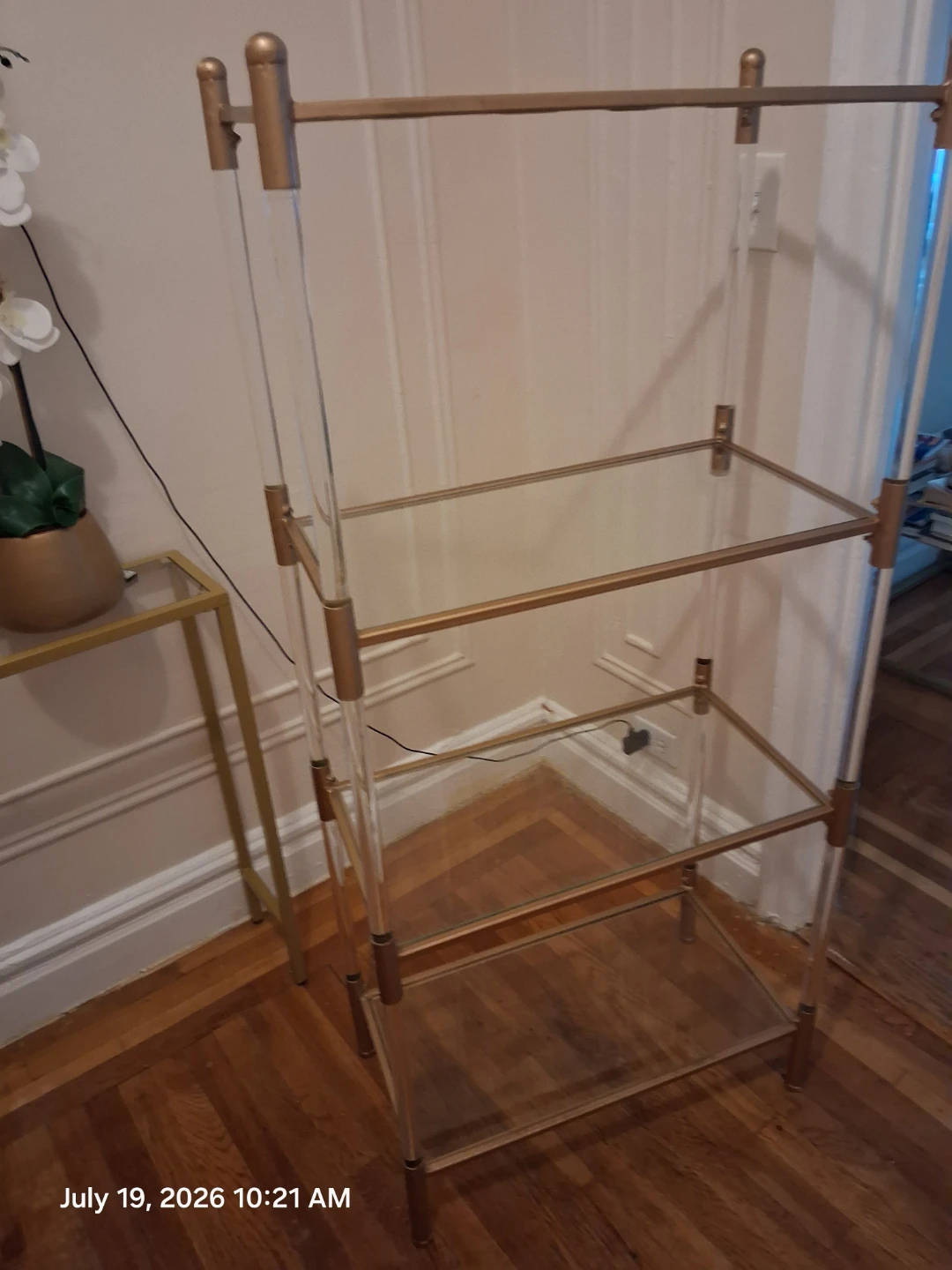 Gold and glass with acrylic shelf - photo 3