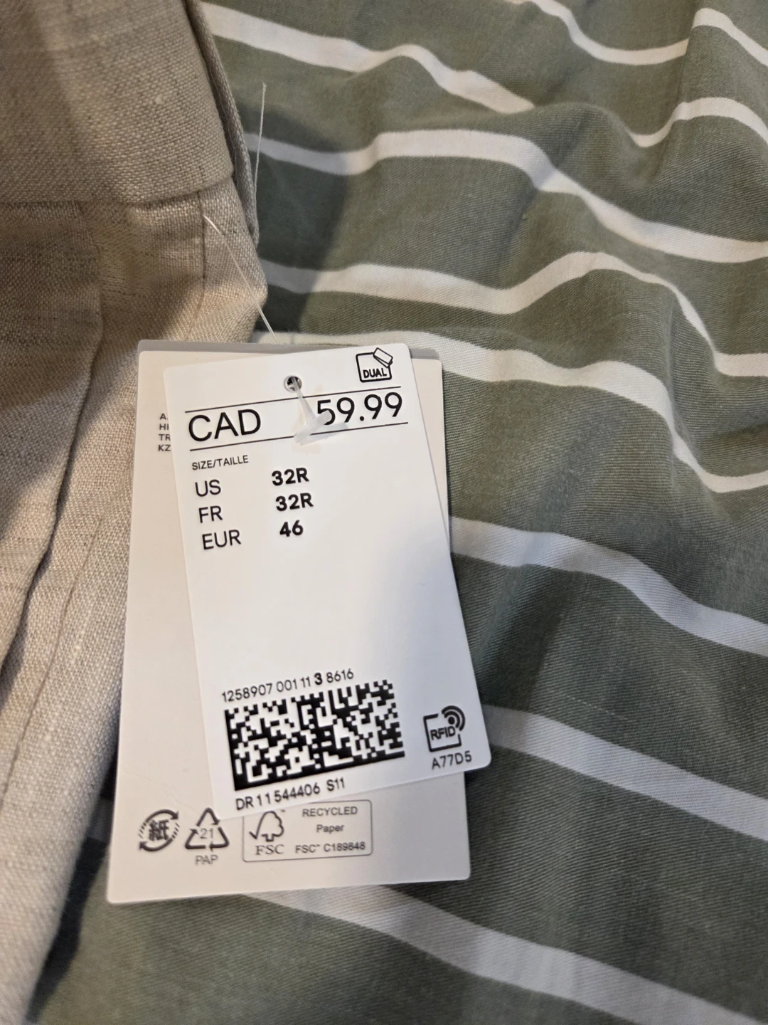 Men's H&M Slim Fit Linen Blend Pants  New With Tags - photo 2