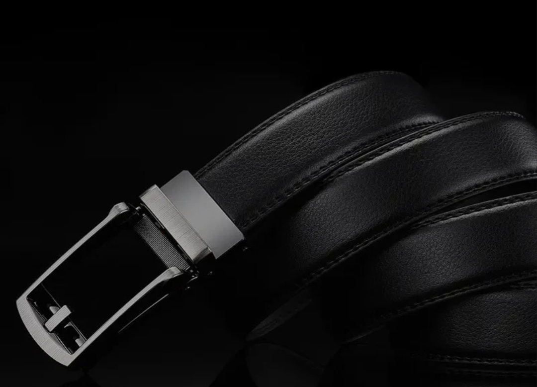 Vittelo Black Leather Ratchet Belt with Automatic Buckle - photo 4