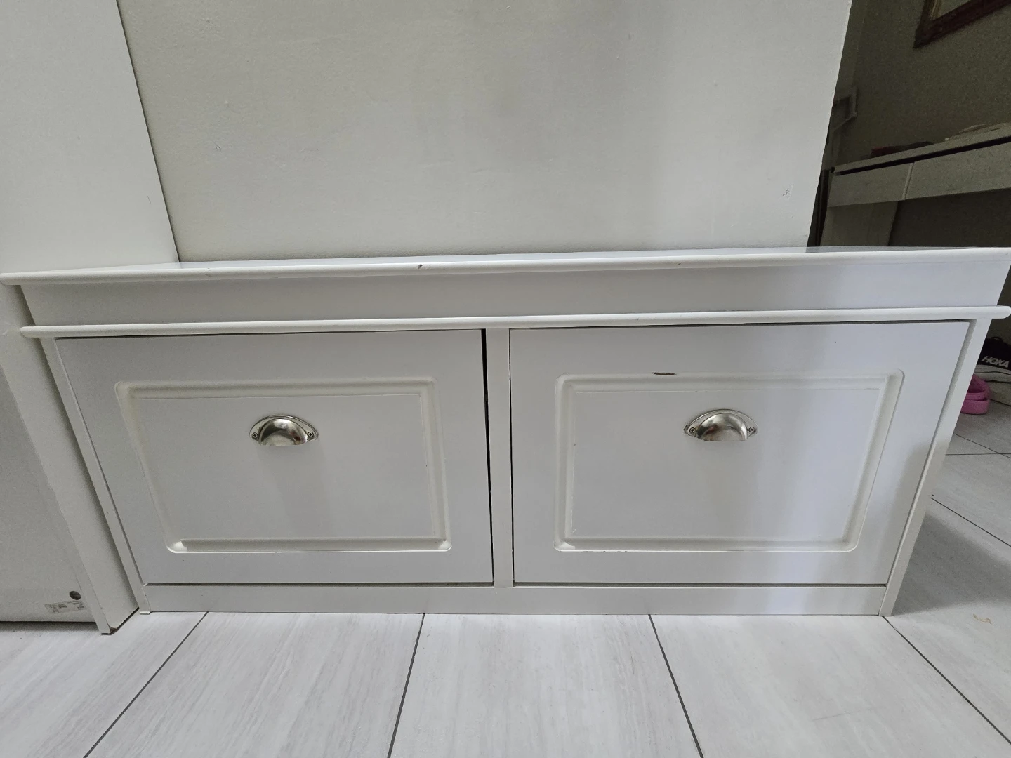 White Shoe Storage Bench