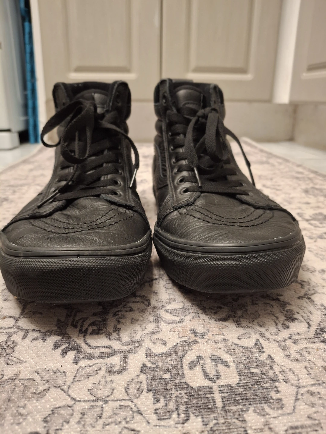 Vans Sk8-Hi Black Leather High Top Sneakers