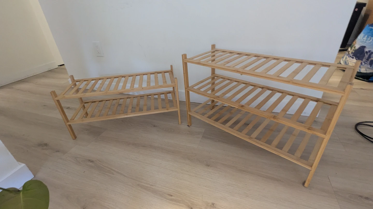 Bamboo Shoe Racks (Set of 2)
