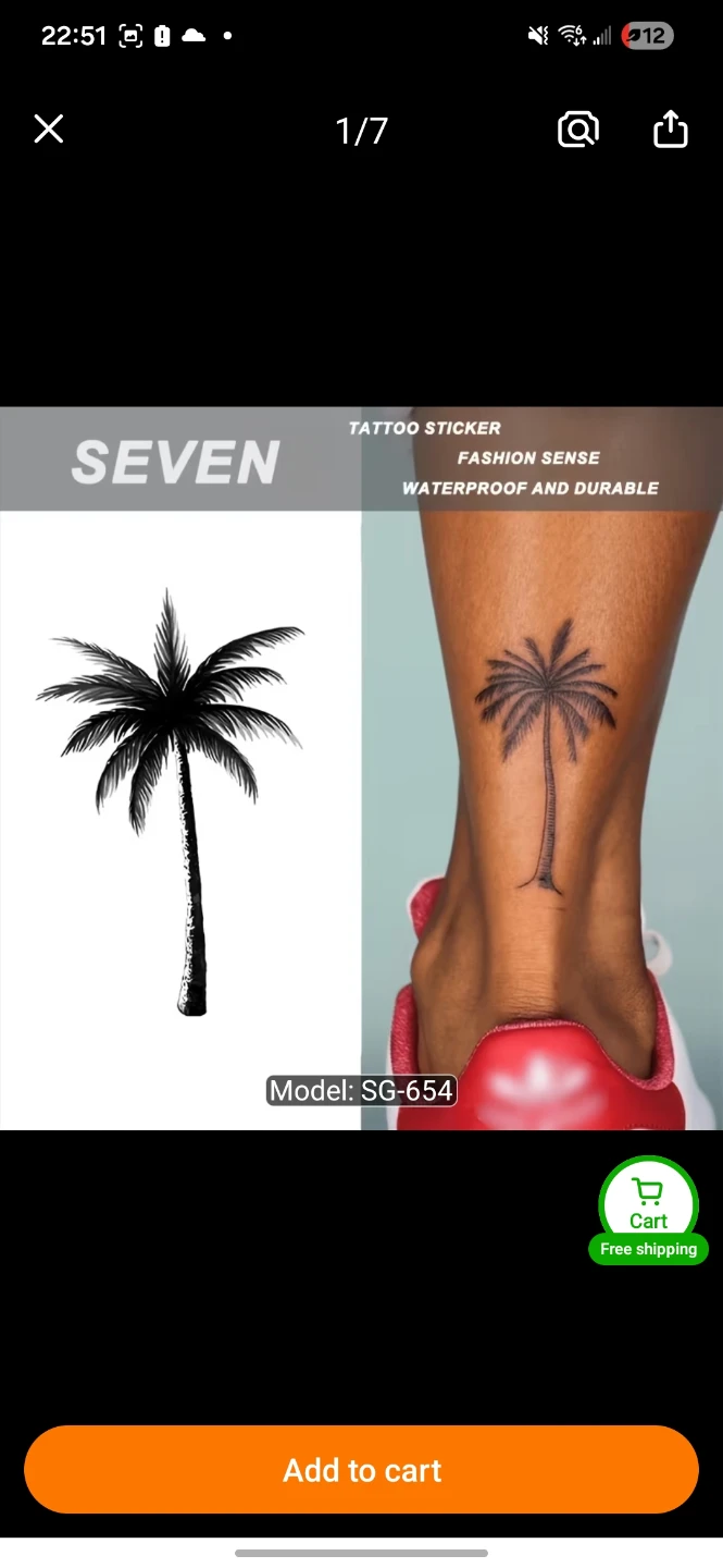 Temporary Palm Tree Tattoo Sticker - photo 3