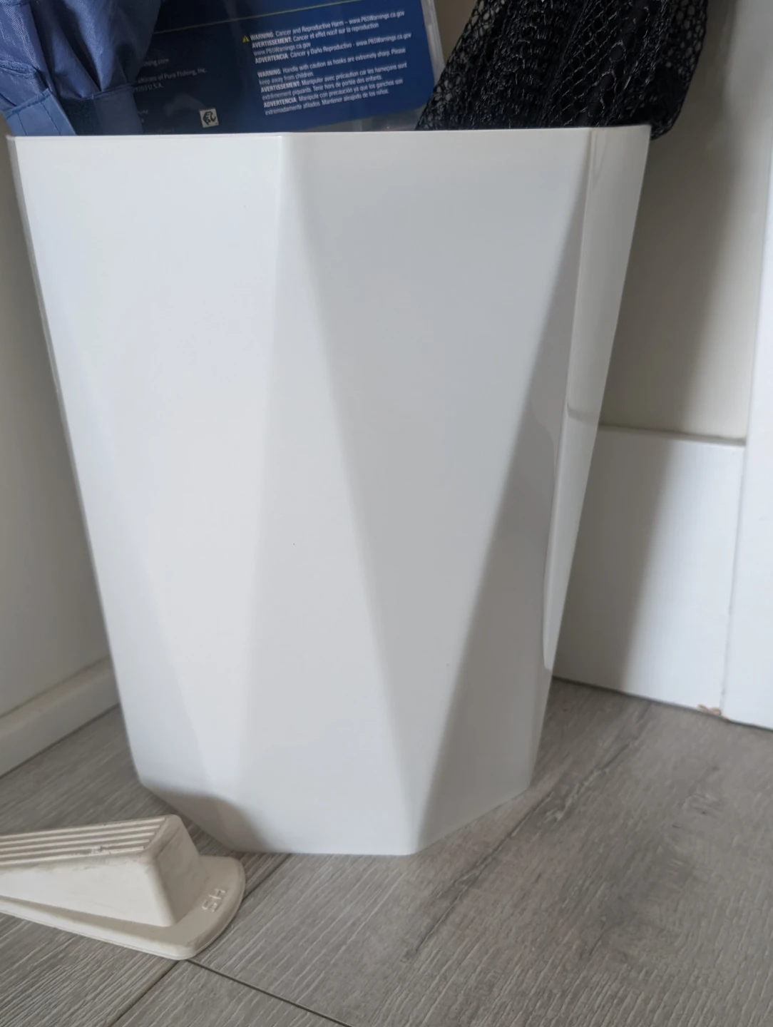 White Geometric Waste Bin