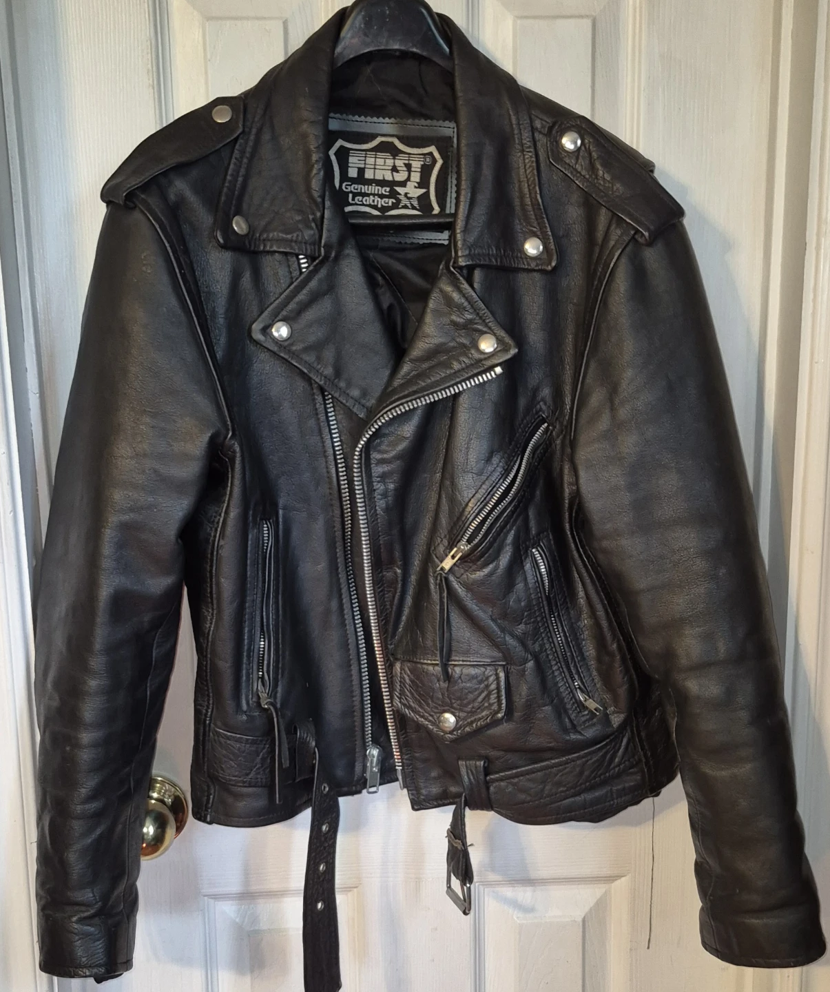 FIRST Genuine Leather Motorcycle Jacket