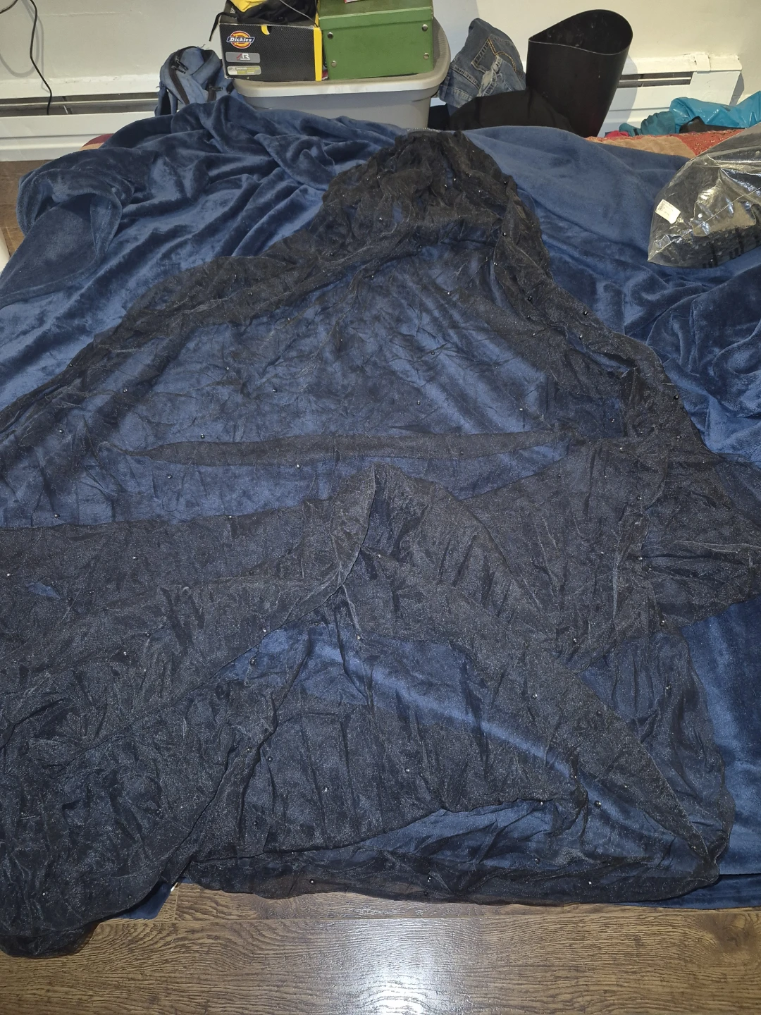 Black Tulle Veil with Beads - photo 2