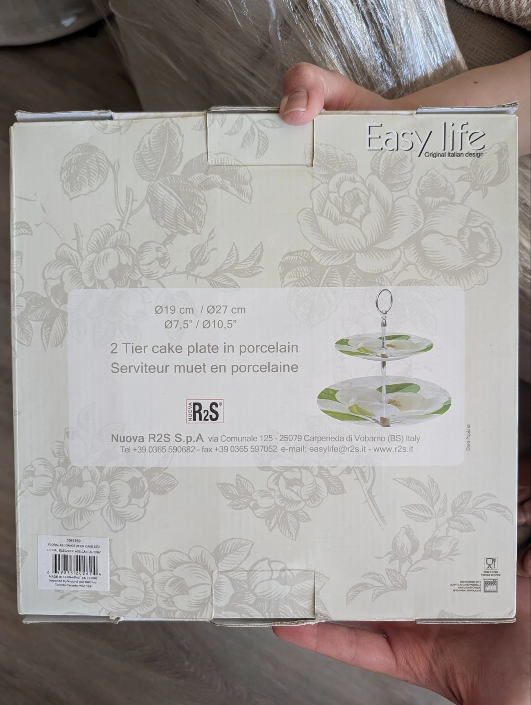 Floral 2 Tier Cake Plate Set+ 2 desert plates