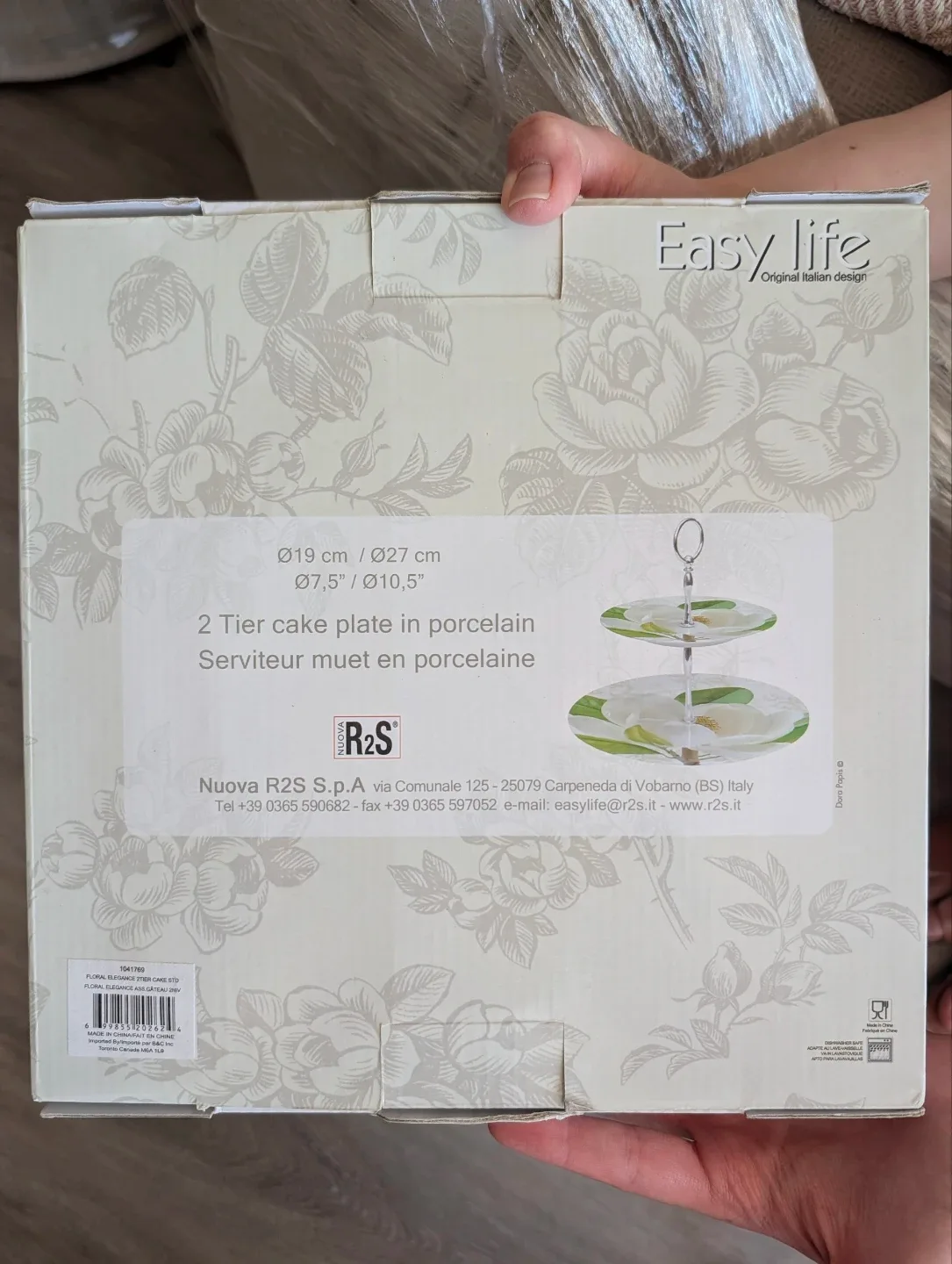 Floral 2 Tier Cake Plate Set+ 2 desert plates
