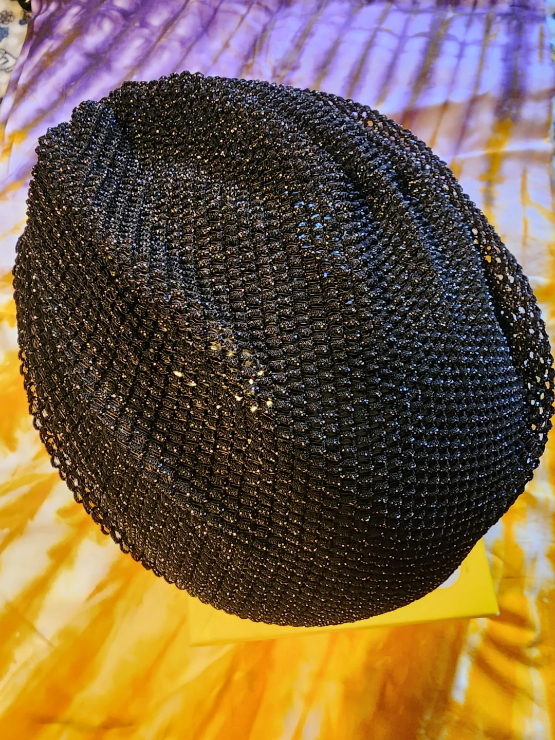 Black Mesh Beanie with Rhinestones - photo 2