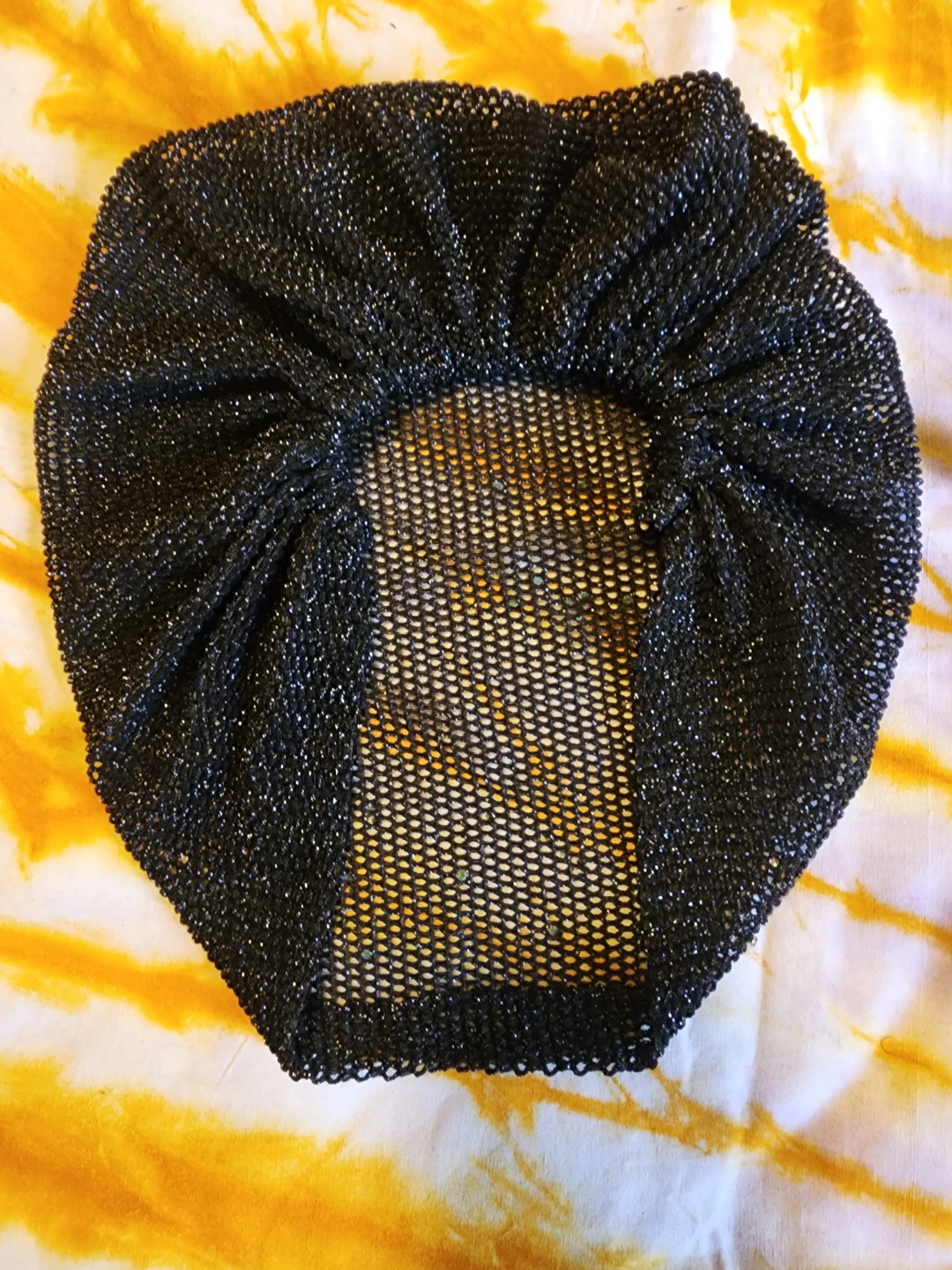 Black Mesh Beanie with Rhinestones - photo 3