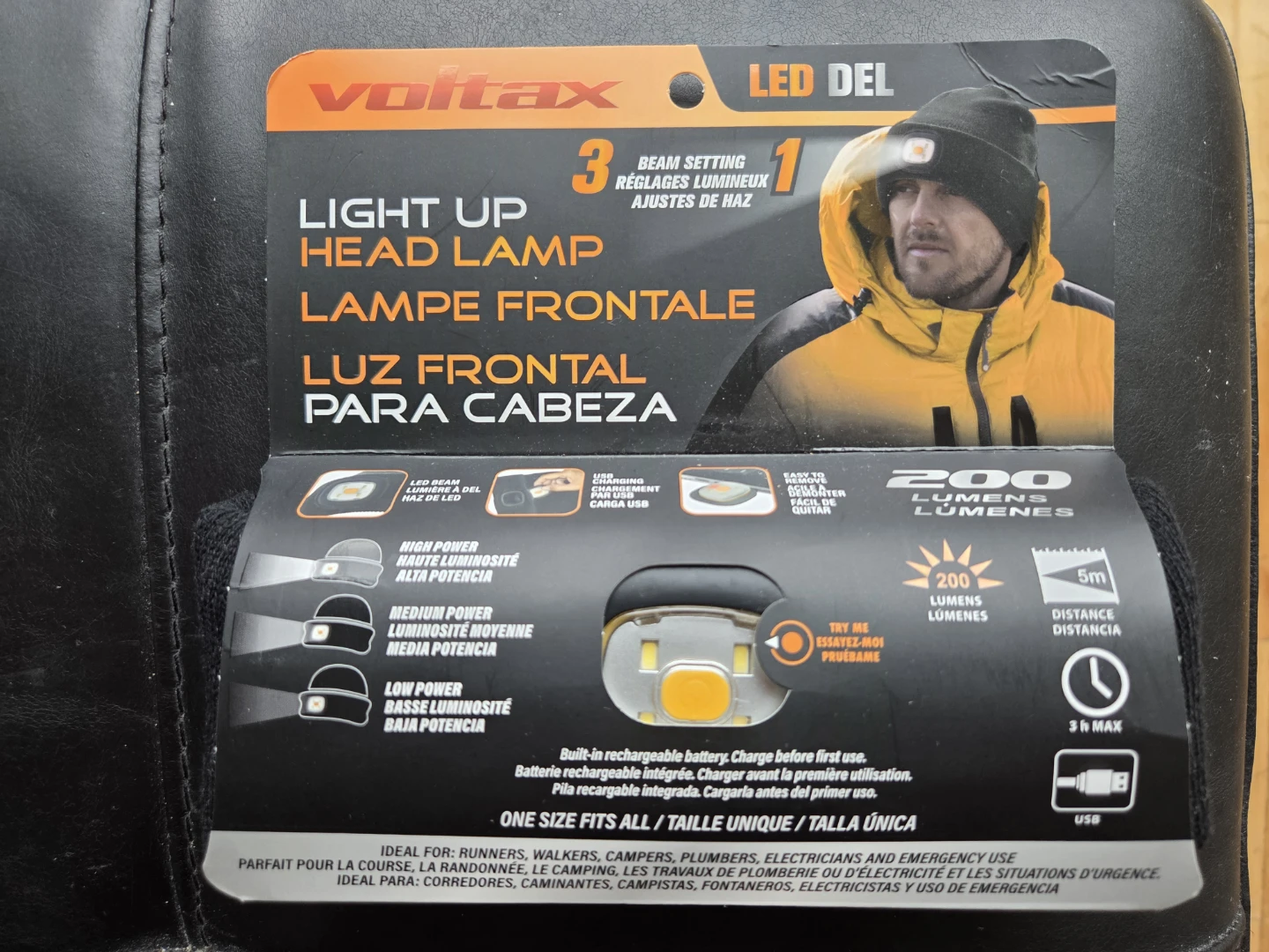 NEW! USB LED Headlamp Beanie