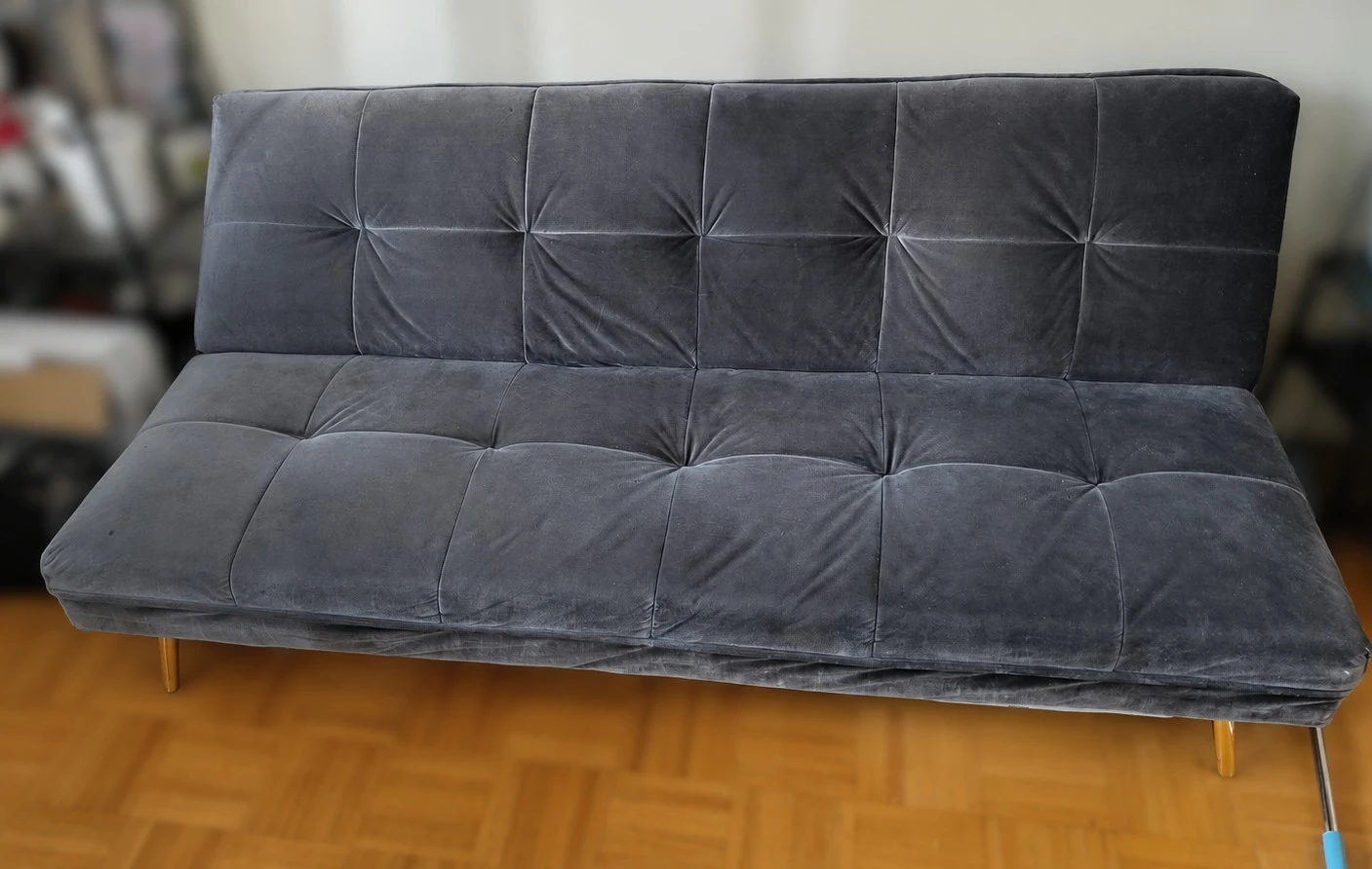 Dark Grey Velvet Sofa Bed - MOVING SALE