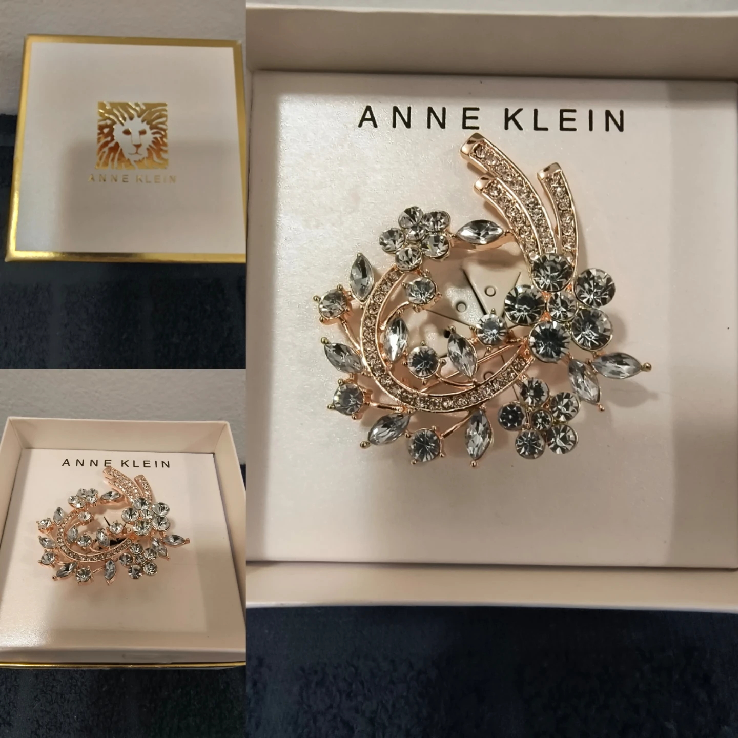 Anne Klein Brooch with Crystals