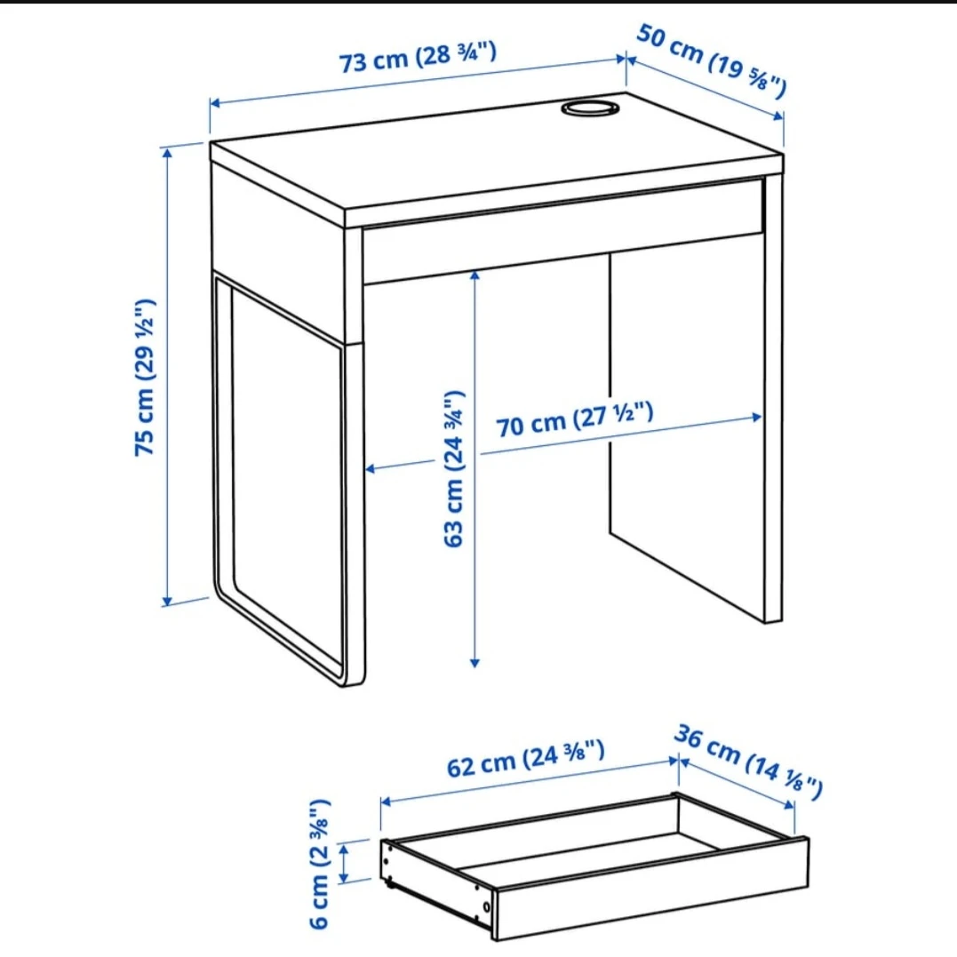 IKEA "MICKE" Work Desk with Drawer - White - photo 4