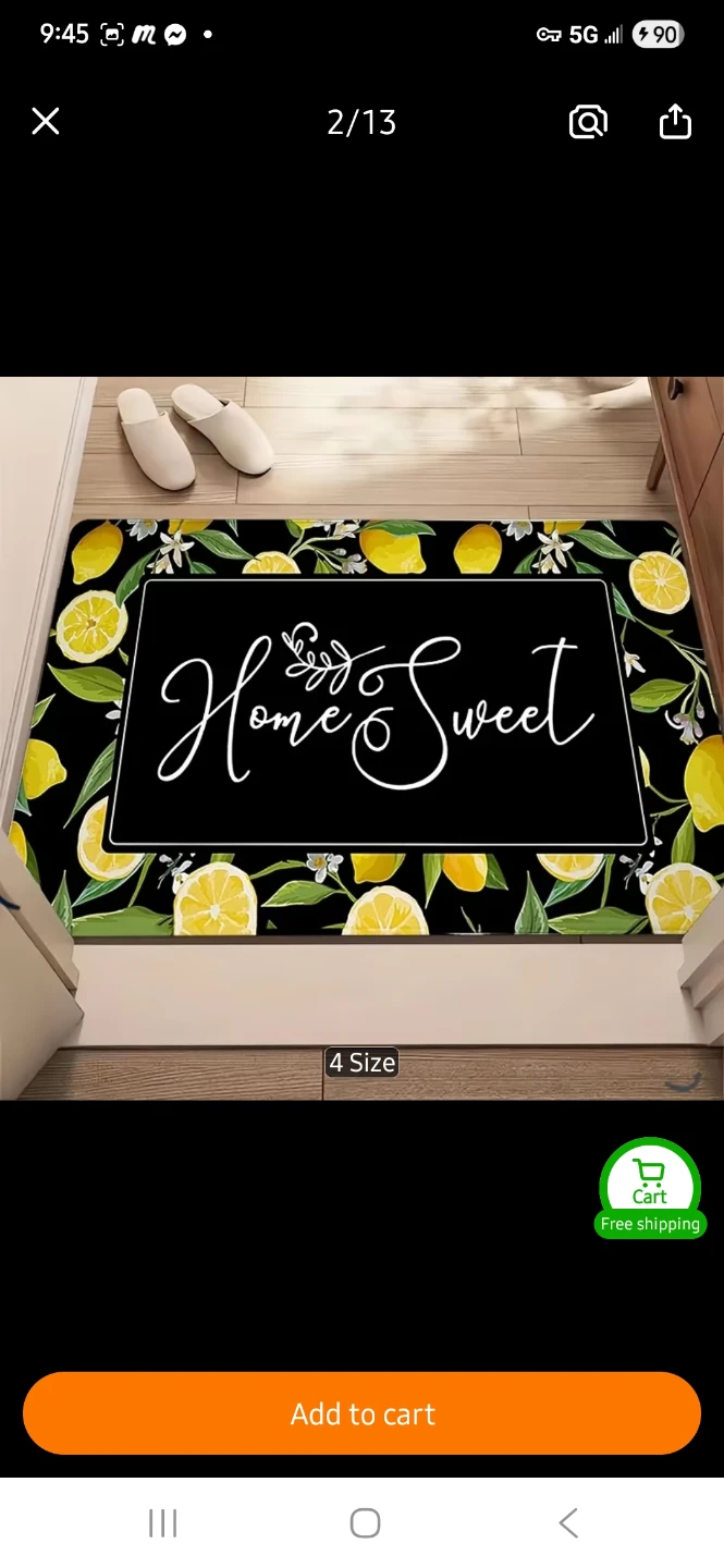 NEW Home Sweet Home Lemon Doormat - photo 2